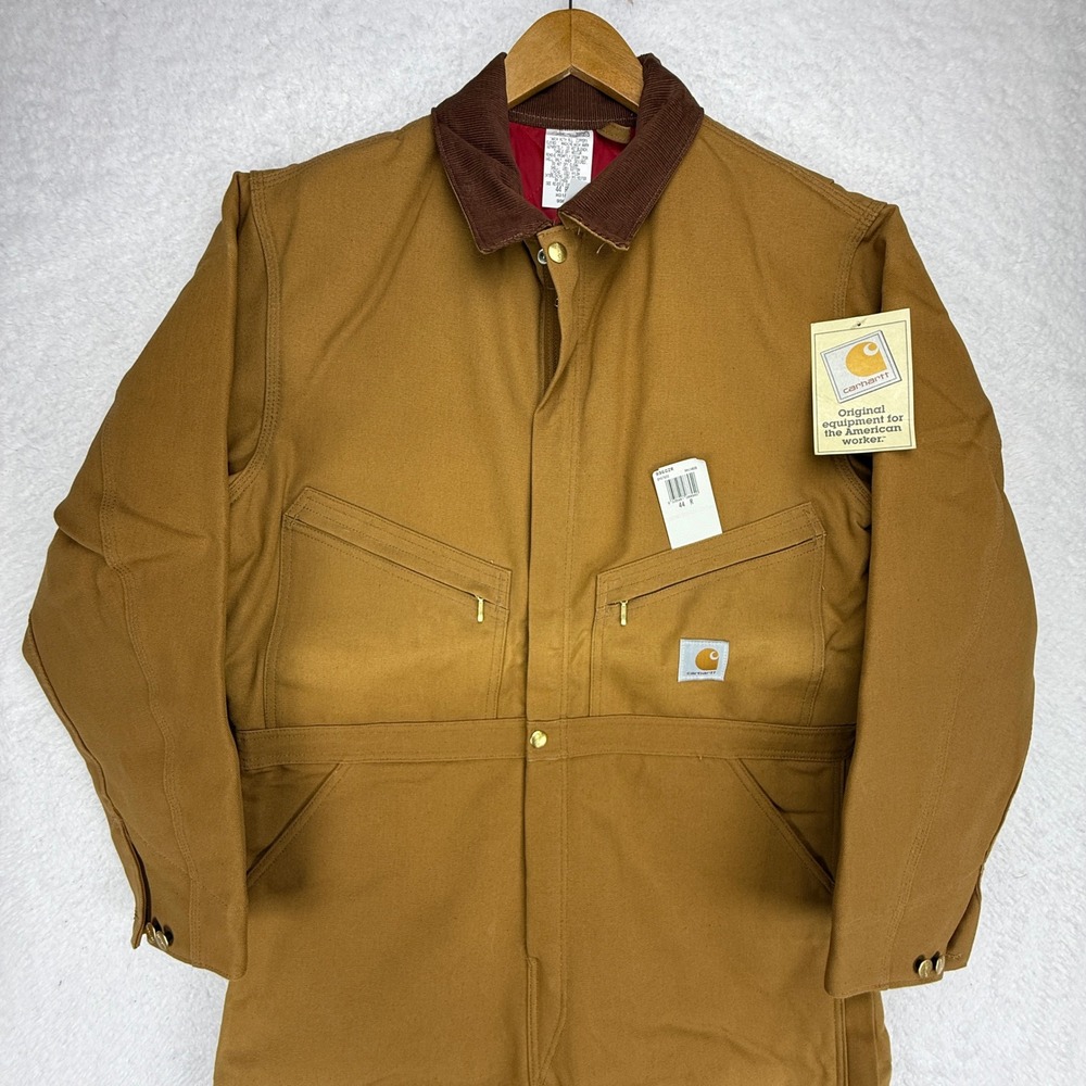 Carhartt Insulated Coveralls Quilt Lined Mens 44 X01 BRN Brown NWT NOS